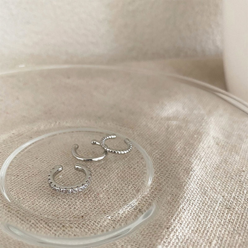 3Pcs/Set Clips Earring for Women Unisex Minimalist Fashion Cartilage Hoop Earrings Sets Ear Cuff fake piercing Clip on Earring