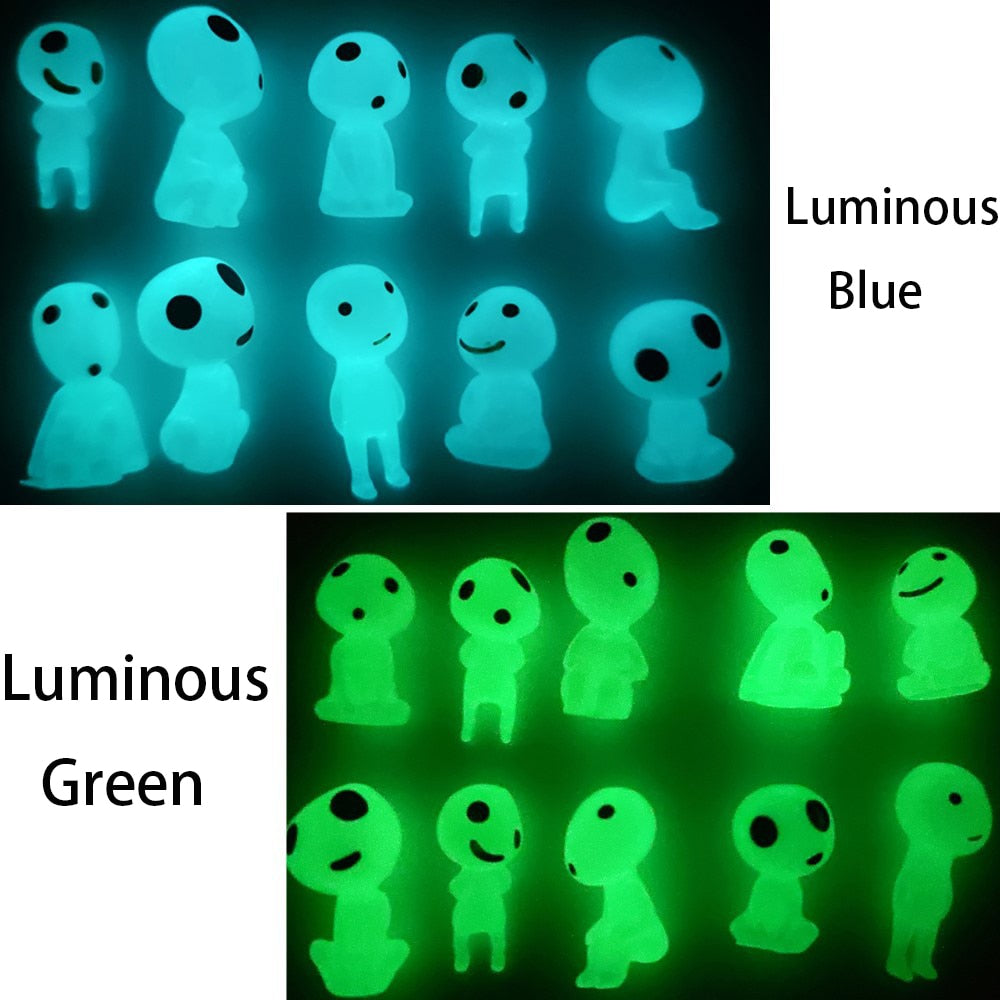 5/10Pcs Luminous Tree Spirits Micro Landscape Figure Ornament Outdoor Glowing in Dark Miniature Garden Statue Potted Decoration