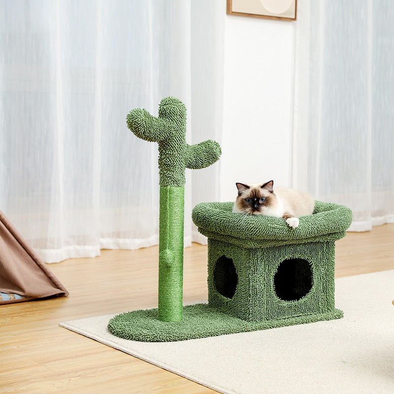 Cute Cactus Pet Cat Tree Toy