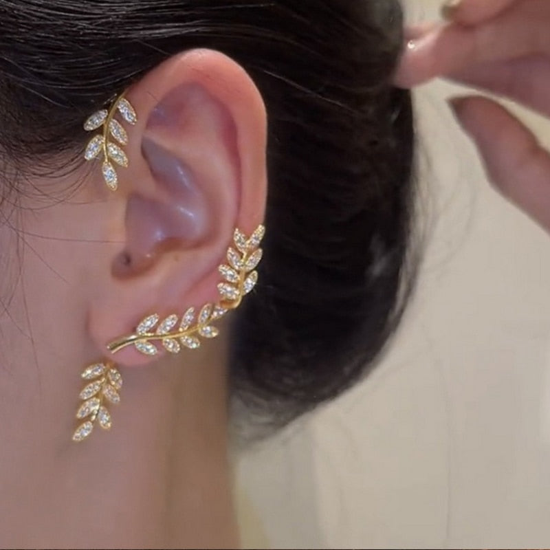Kpop Shiny Zircon Butterfly Earcuff For Women Without Piercing Earrings 2022 Fashion Ear Clip Earrings Bride Wedding Jewelry