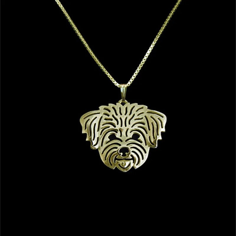 New Cute Tiny Goldendoodle Frise Necklace !