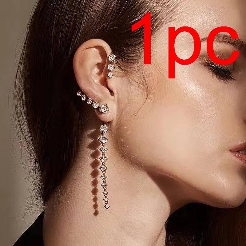 Kpop Shiny Zircon Butterfly Earcuff For Women