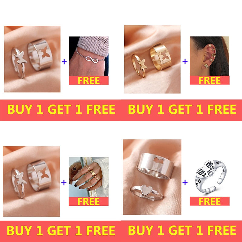 Silver Color Butterfly Rings For Women
