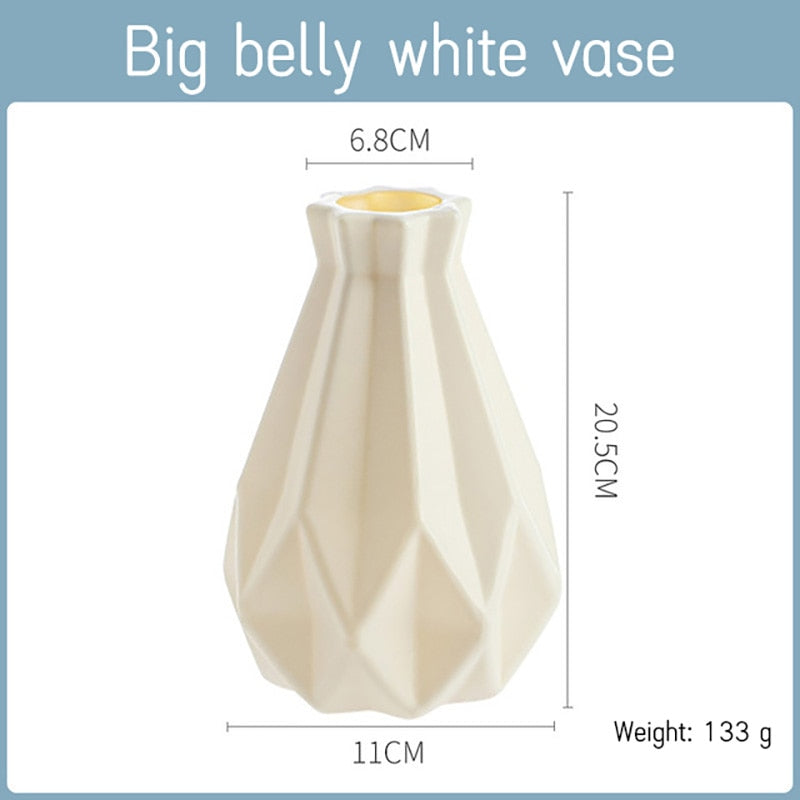 Morandi Plastic Vase Living Room Decoration Ornaments
