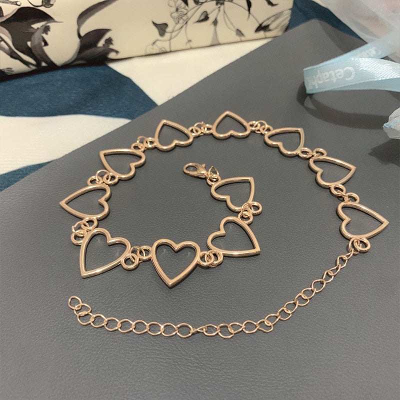 New Hollow Korean Sweet Love Heart Choker Necklace