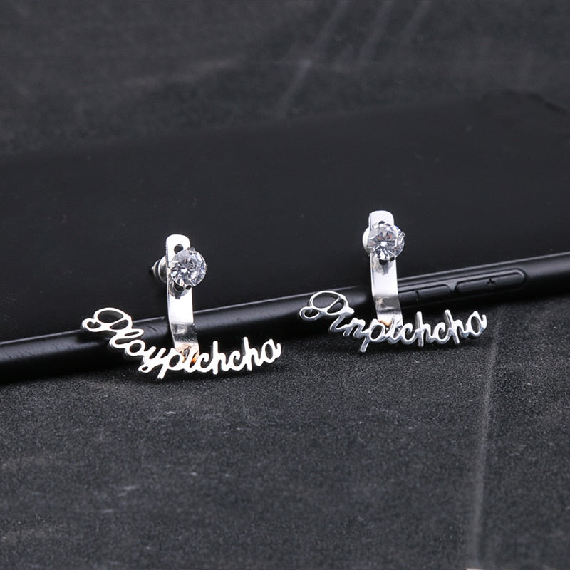 Scalloped Earrings For Women Personalized Custom Letter Earrings