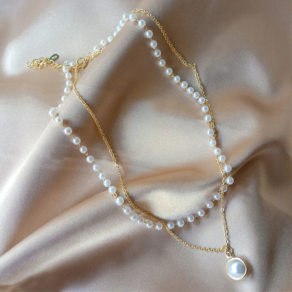 Neck Chain Kpop Pearl Choker Necklace