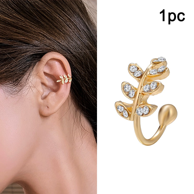 Kpop Shiny Zircon Butterfly Earcuff For Women