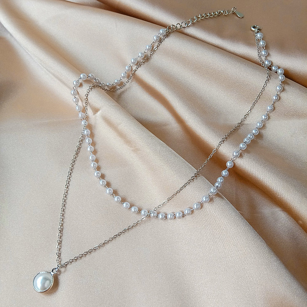 Neck Chain Kpop Pearl Choker Necklace