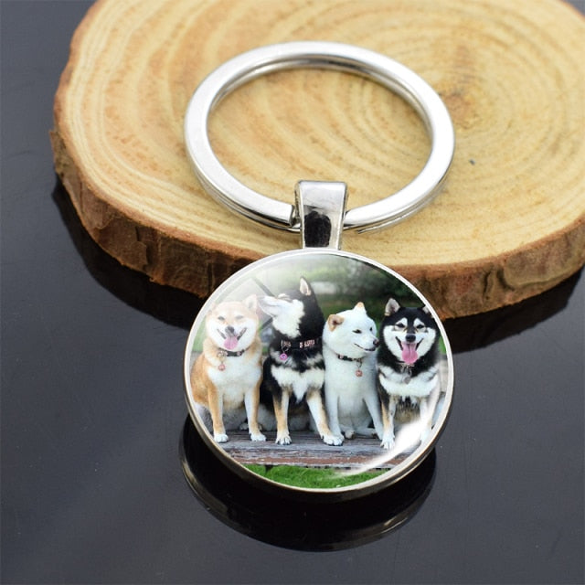 Dog Photo Glass Cabochon Keyring - Magicalplatform