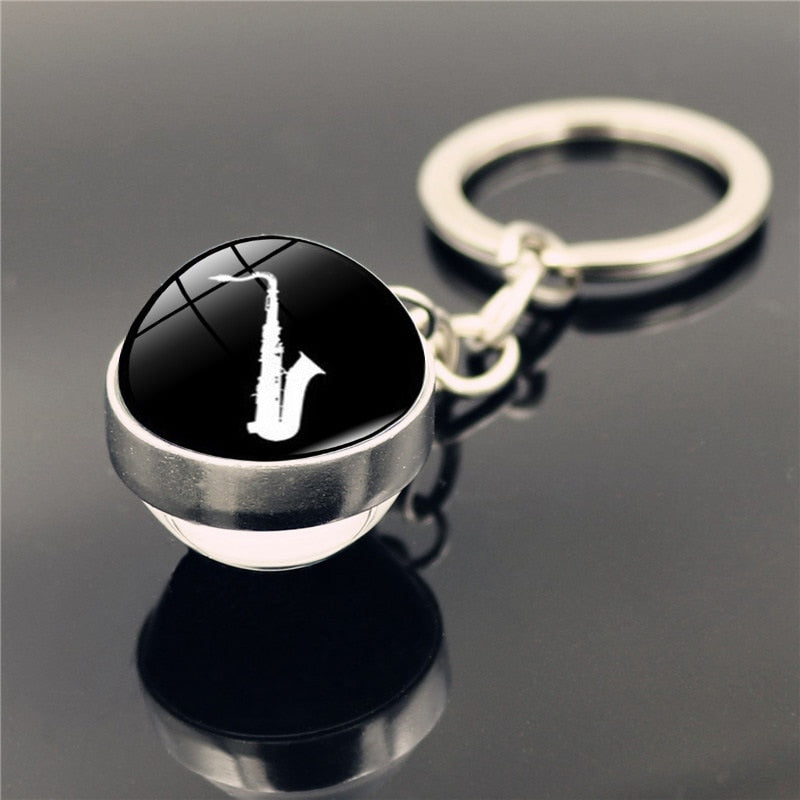 Drum Keychain Cabochon Time Jewel - Magicalplatform