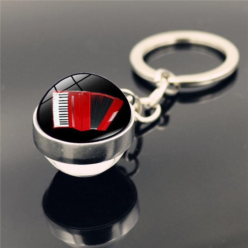 Drum Keychain Cabochon Time Jewel - Magicalplatform