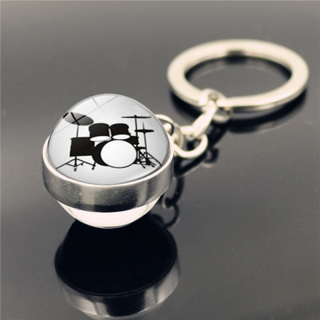 Drum Keychain Cabochon Time Jewel - Magicalplatform