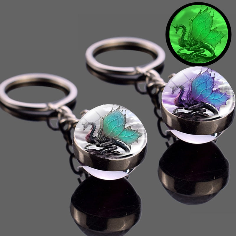 Luminous Glass Ball Key Chain Glow In The Dark - Magicalplatform