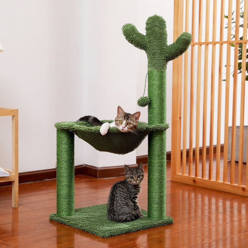 Cute Cactus Pet Cat Tree Toy