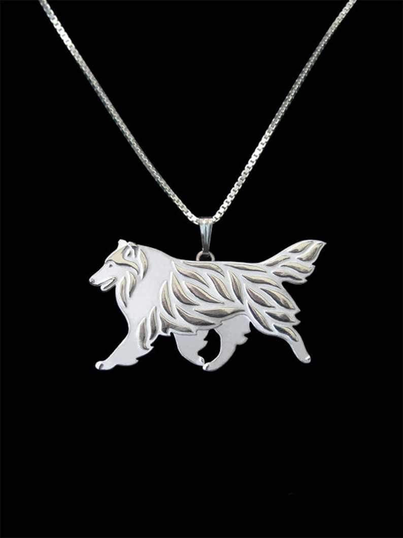 New Cute Standing Rough Collie Necklace !