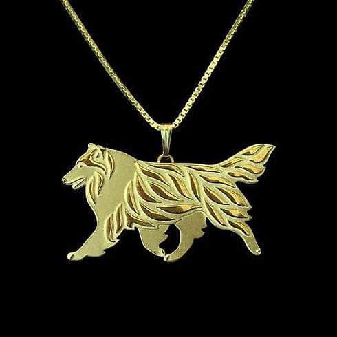 New Cute Standing Rough Collie Necklace !