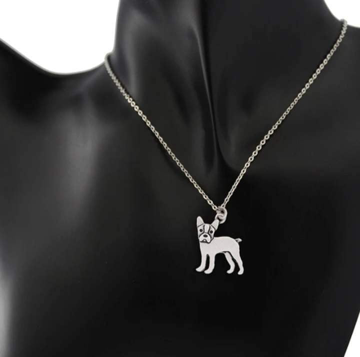 New Cute Tiny Boston Terrier Necklace!