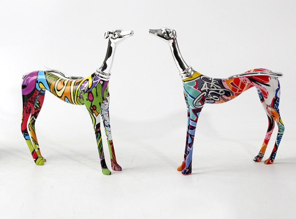 New Cute Greyhound Multicolour Sculpture !