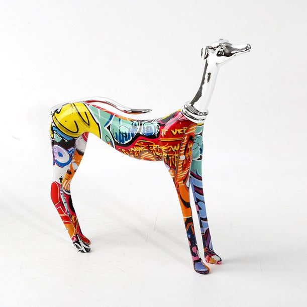 New Cute Greyhound Multicolour Sculpture !