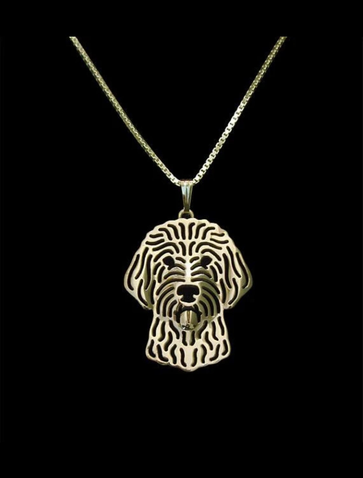 New Cute Tiny Goldendoodle Necklace!