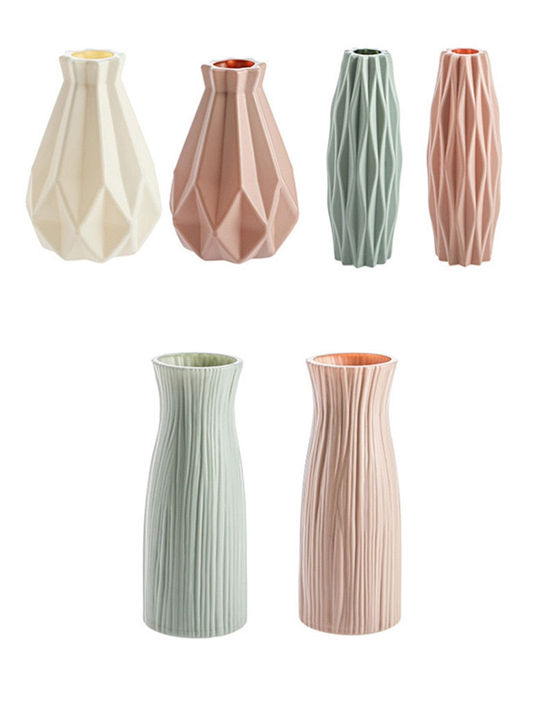 Morandi Plastic Vase Living Room Decoration Ornaments