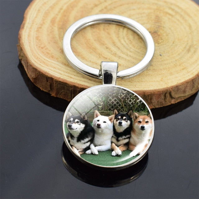 Dog Photo Glass Cabochon Keyring - Magicalplatform 