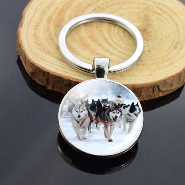 Dog Photo Glass Cabochon Keyring - Magicalplatform 