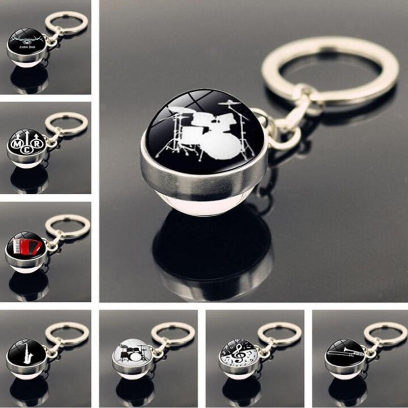 Drum Keychain Cabochon Time Jewel - Magicalplatform 