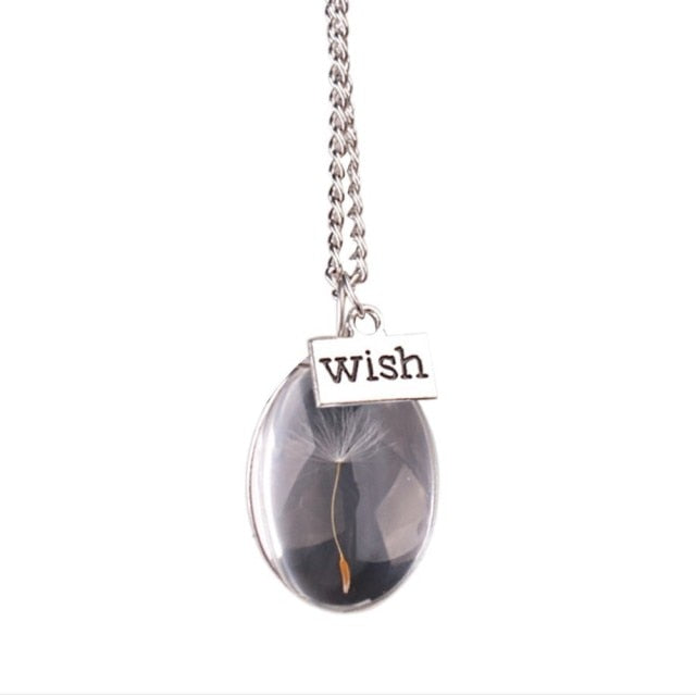 Glass Ball Necklaces Wish Real Dandelion Crystal - Magicalplatform 