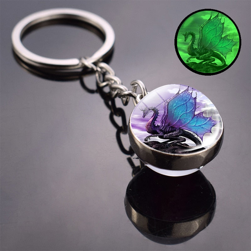 Luminous Glass Ball Key Chain Glow In The Dark - Magicalplatform 