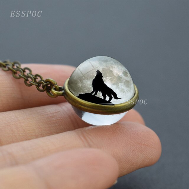 Crystal Glass Ball Necklace Fine Wolf Glass - Magicalplatform 