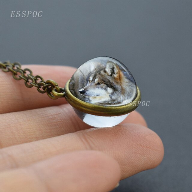 Crystal Glass Ball Necklace Fine Wolf Glass - Magicalplatform 
